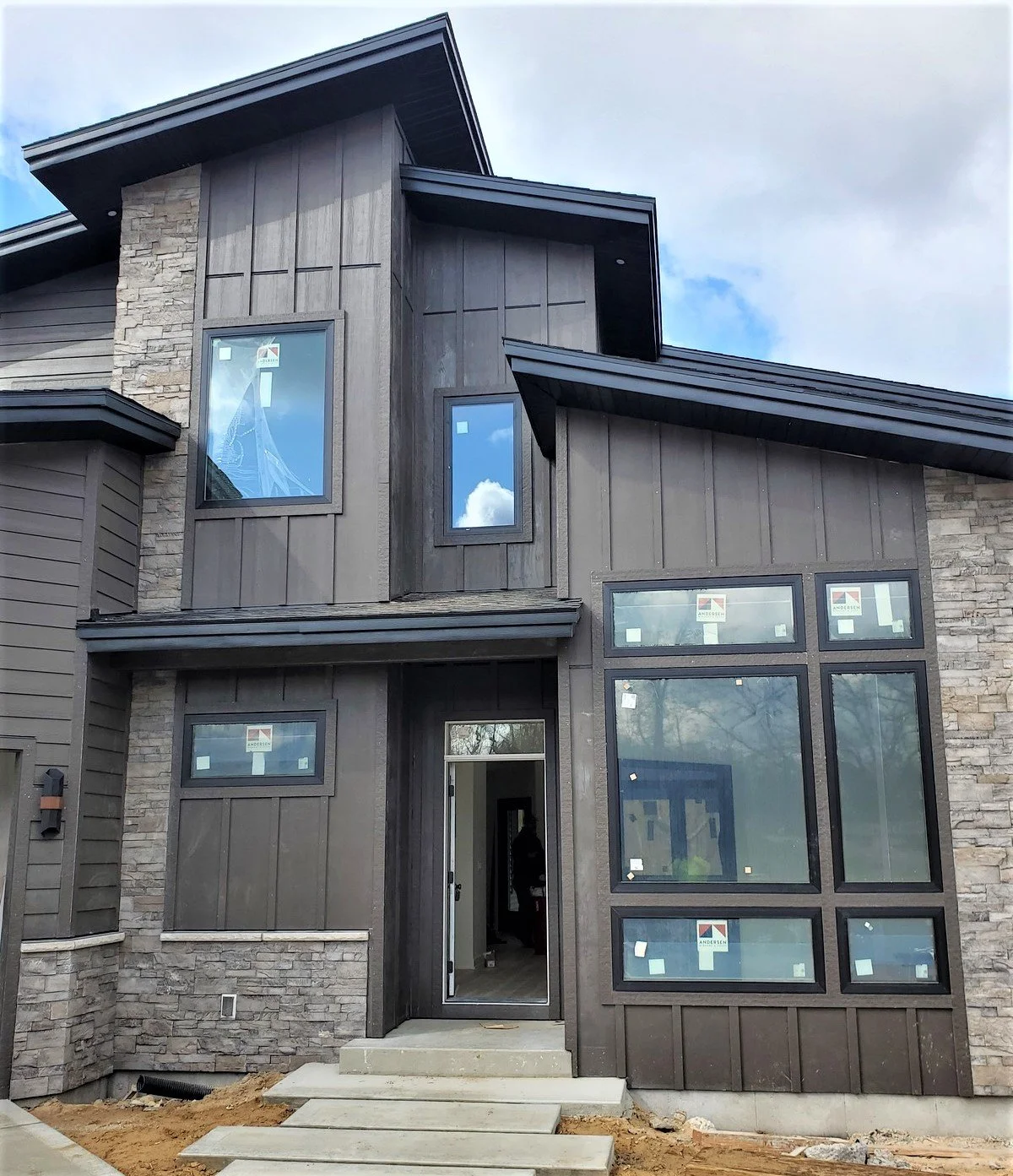 Modern home new construction roofing