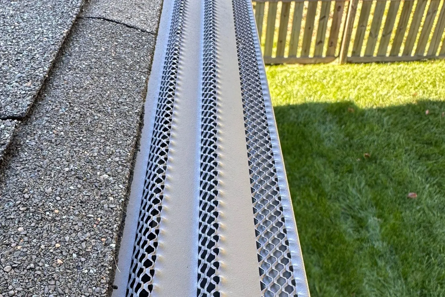 Gutter protection system closeup