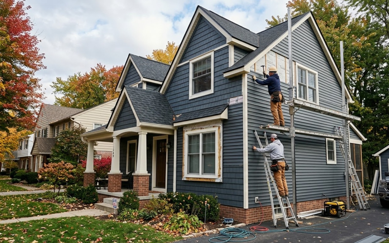 Siding and exterior work on home